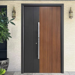 Puerta pivotante de entrada delantera de seguridad exterior impermeable insonorizada de lujo moderna Puerta de sistema pivotante de madera para entradas de casas - Product Image 4