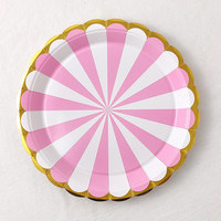 Assiettes en papier jetables avec logo personnalisé, assiettes de fête de 7/9 pouces pour gâteau d'anniversaire, table de dessert, vaisselle de pique-nique bleue/rose