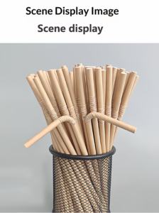 Pailles en papier pliables écologiques, biodégradables, jetables, emballées individuellement, pour boissons, café, lait de soja - Product Image 3