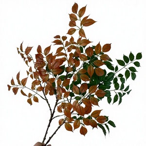 Feuilles de glycine artificielles peintes en bois pour décoration intérieure et extérieure de mariage, arrangement floral salon - Product Image 2