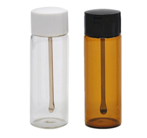 Rõ ràng kính ống Thuốc bột container hổ phách lọ thủy tinh với muỗng - Product Image 2