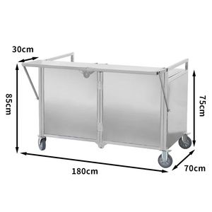 EU Multi-Functional Stainless Steel Food Stall Cart Red Net New Night Market Folding Mobile Cart Wheels for Candy Cake Display - Product Image 3