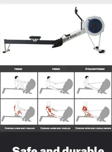 घर और जिम फिटनेस वर्कआउट के लिए पवन प्रतिरोध रोइंग स्टील मशीन