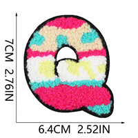 Patchs lettres alphabet 3D en chenille personnalisés, thermocollants, brodés, badges en tissu DIY, appliques colorées pour casquettes