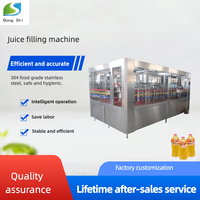 Ligne de remplissage automatique de jus de fruits, petite ligne de remplissage de jus contrôlée par PLC, 200 ml, haute productivité, machine de remplissage à chaud et de bouchage