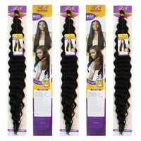Extensions de cheveux synthétiques tressés en fibre haute température de 24 pouces, style Afro, pour crochet, ondulations profondes et ondulations naturelles, haute qualité