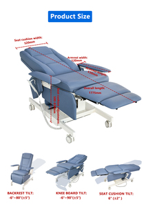लक्जरी इलेक्ट्रिक रीक्लिनिंग केयर डायलिसिस चेयर नैदानिक देखभाल अस्पताल रक्त दान प्रक्रिया परीक्षा कुर्सी - Product Image 2