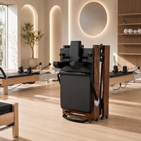 Máquina de Pilates Reformer de Madera de Nogal Premium para Estudio de Pilates, Salud y Fitness, Diseño Ecológico y Duradero, Programa de Resistencia