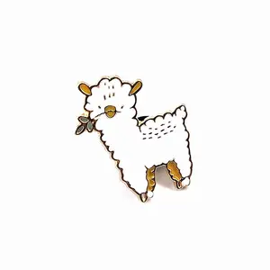 Dessin animé mouton alpaga chameau broches Animal émail broche