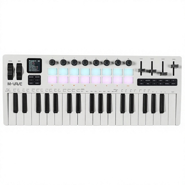 37-key Plastic MIDI Keyboard SynthesizerMobile Portable for Electronic Music Production Composition with Rechargeable Battery
