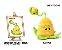 Peluche personnalisée en forme de maïs jaune, jouet en peluche de dessin animé, figurine en peluche pour cadeau de jeu, OEM ODM