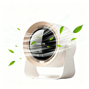 <b>Mini</b> Portable <b>USB</b> Rechargeable <b>Fan</b> 100 Speeds Stepless 3D Soft Airflow LED Display Desktop/Wall Mount Ultra Low Noise Cooling - Product Image 1