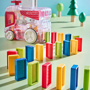 Juego de Tren de Dominó Transparente, Juguete de Construcción Automática de Dominós, Rompecabezas, Bloques de Juego, Tren de Dominó Eléctrico para Niños - Product Image 2