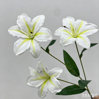 3-köpfige Taglilie Seidenblumen Künstliche 3D-gedruckte Blumen Anpassbare Farbe für Hochzeit Heimdekoration Party Hintergrund Fotografie-Requisiten