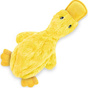 Sarı mavi pembe renk sevimli hiçbir doldurma ördek yumuşak kırışık köpek oyuncak Squeaker ile - Product Image 2