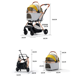 Poussette de luxe pour animaux de compagnie, 4 roues, pour l'extérieur, détachable, pas cher, pour petits chiens - Product Image 6