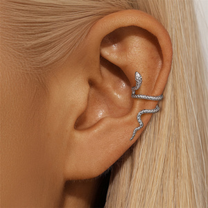 Clip de Oreja en Forma de Serpiente Creativo y Personalizado de Plata de Ley S925, Sin Perforación, para Oreja Izquierda - Product Image 6