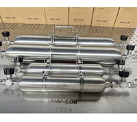 Cylindre d'échantillonnage sans soudure Monel 400 500 ml, Bombe d'échantillonnage Inconel 625, Récipient de prélèvement de gaz à double embout 1/4 NPT pour service H2S