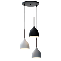 Lampe suspendue en fer forgé naturel à longue tige, style dôme, multicolore (noir, blanc, gris) E27, pour îlot de cuisine, vente en gros Zhongshan
