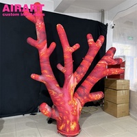 Mascotte gonflable corail rouge, ballon gonflable corail rouge personnalisé, accessoire de décoration sur le thème de l'océan avec impression personnalisée