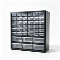 Armoire de rangement en plastique à 42 compartiments, tiroirs transparents, multifonctionnelle, murale, pour garage, matériel de pêche, bijoux, outils