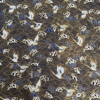 Tissu en coton naturel lavable, imprimé grue classique, style vintage, en gros, à prix compétitif, pour l'emballage de vêtements élégants