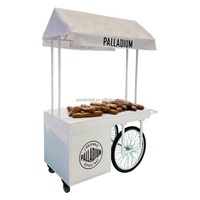 Chariot de marché nocturne flottant, petit chariot, stand de boissons en plein air sur roues, stand de collations mobile, stands d'exposition commerciaux, stand
