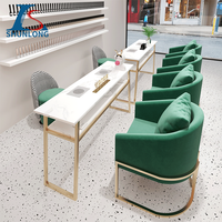 Meubles de manucure de salon de beauté moderne couleur personnalisée ensemble de table et de chaise pour les ongles pour la maison, le salon ou le centre commercial