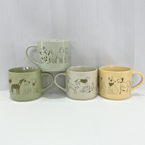Mug en céramique de grès écologique à motif dessin animé, nouveau design, prix avantageux, couleurs personnalisables, empilable, compatible lave-vaisselle et sans danger pour les aliments - Product Image 4