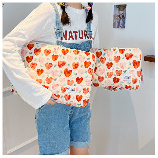 Customized Simple Shock-absorbing Pad Tablet Protective case 11/13/15 Inch Cute Floral Notebook Handheld Inner Bag