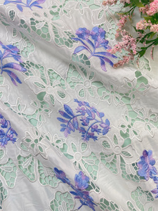 ชุดเดรสผ้าสองสีสำหรับผู้หญิงจากลูกไม้มีเชือกกลวงแบบฝรั่งเศส - Product Image 5