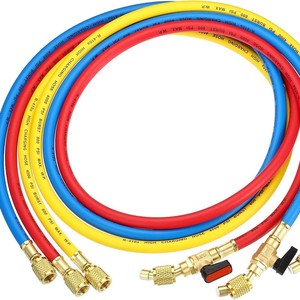 Manguera de Carga de Refrigerante de Tres Colores R410a, Válvula de Bola de Latón de 800 Psi Máx. para Reparación de Aire Acondicionado y Aire Acondicionado de Automóviles - Product Image 2