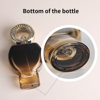 Flacon de parfum en verre vide vintage 50ml 100ml 150ml avec atomiseur pompe et capuchon doré orné, emballage de luxe pour parfum