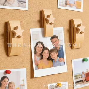 Wooden Star Photo <b>Clip</b> Solid Wood Wall Mount <b>Hook</b> For Tapestry Display Living Room Decorative <b>Hooks</b> Rails - Product Image 2