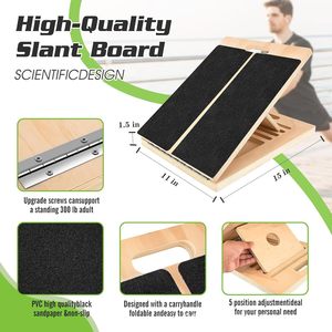 Tabla Inclinada de Madera Plegable Antideslizante para Estiramiento de Pantorrillas, Equipo de Ejercicio para Gimnasio y Entrenamiento Físico - Product Image 4