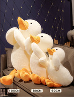Oie blanche en peluche énorme canard sommeil oreiller coussin mignon moelleux grande taille jouet doux peluche poupée enfant cadeau
