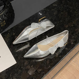 Zapatos de Novia de Alta Gama con Hebilla, Estilo Bailarina, para las Cuatro Estaciones, con Parte Superior de Cuero Genuino, Impermeables - Product Image 5