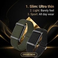 Bracelet intelligent sans écran Y25, moniteur de fréquence cardiaque et de température, étanche IP68, bracelet en nylon pour femmes, santé et sport
