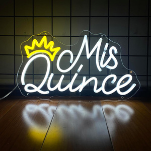 Quinceanera LED Enseigne Au Néon avec Bandes LED <span class=keywords><strong>Mis</strong></span> 15 Coing Fête D'anniversaire Décoration Murale Sweet 15 Anos Décoration Suspendue - Product Image 4