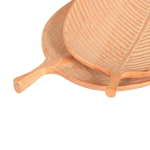 Plateau en bois en forme de feuille, en hêtre, pour fruits et en-cas, pour salon, hôtel, service à thé - Product Image 4