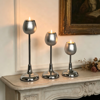 Hurricane Kerzenhalter, Eleganter Hoher Stabkerzenständer, Optional Säulenkerze, Maßgefertigte Größe & Oberfläche für Hochzeitstisch Heim-Deko