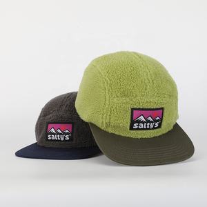 고품질 맞춤형 겨울 자수 패치 올오버 5패널 플리스 캠프 캡, 스포츠 러닝 캠퍼 모자, 경량 캠핑 캡 - Product Image 1