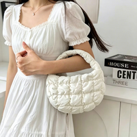 Sac mini matelassé en nylon léger et durable pour femme, style vintage tendance, avec fermeture éclair, portable