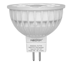 Miboxer 4W MR16 RGB + CCT LED 스포트 라이트 FUT104 AC/DC12V Coloful Led 전구 심천