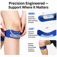 Sangle rotulienne de soutien du genou réglable en silicone antidérapante à compression pour la course, le football, le badminton, la randonnée et la corde à sauter