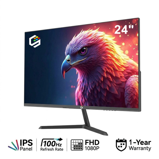 24" 100Hz IPS Computer Monitor Ultra-Thin Bezel-Less FHD 1080P Office Desktop Screen PC Display Support OEM/ODM Customization