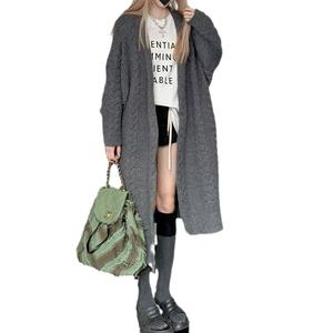 2024 nuevo diseño Otoño Invierno Top Coat cárdigans de <span class=keywords><strong>punto</strong></span> largo Al Por Mayor suéter de mujer - Product Image 5