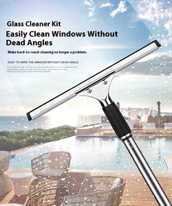 Raclette professionnelle en gros avec lame en caoutchouc, manche long en acier inoxydable, outil de nettoyage pour miroirs de salle de bain et vitres - Product Image 3