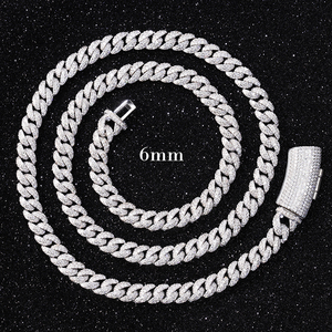 Popular Cadena Cubana Iced Out con Moissanita VVS, Pulsera/Collar Estilo Hiphop, Chapado en Oro, Plata de Ley 925, Certificado GRA, Regalo de Moda - Product Image 2