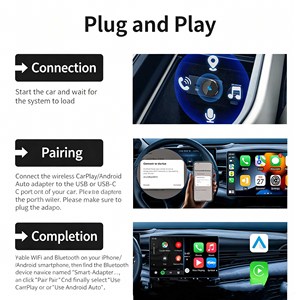 2-in-1 Wired to <b>Wireless</b> CarPlay & Android Auto <b>Adapter</b> - Horizontal Type-C Dongle for OEM Wired CarPlay Cars - Product Image 6